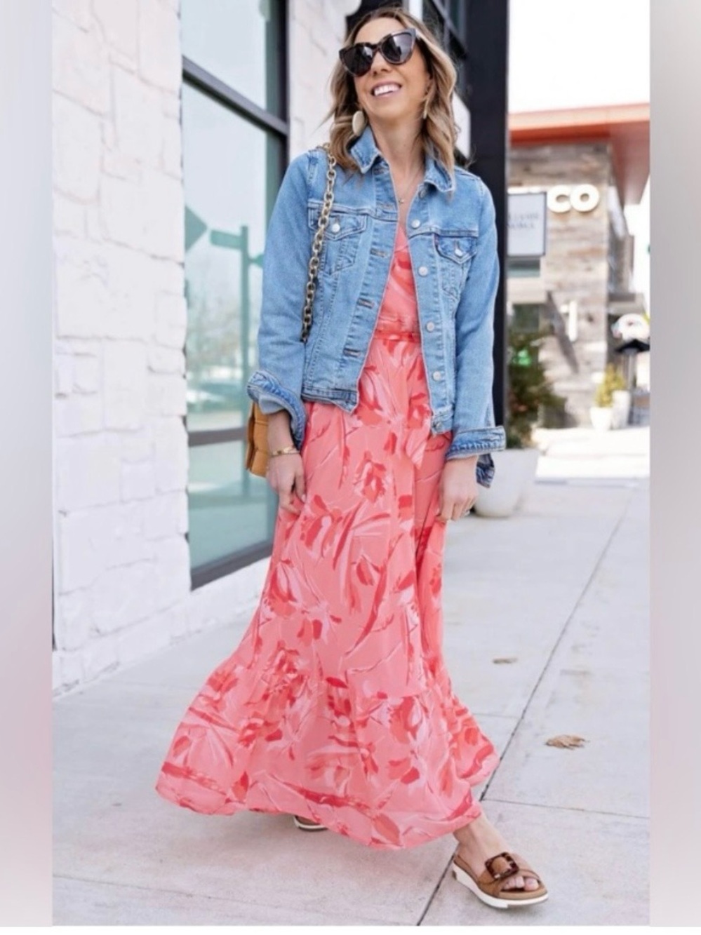 Floral Coral Pink Maxi Dress - Lightweight Summer Style
